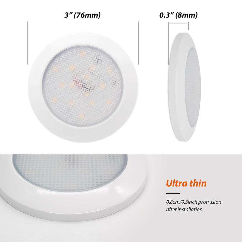 Dream lighting RV Interior LED Lights 3 inch Dome Light