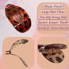 3 Pack Large Matte No-Slip Claw Barrettes, French Leopard Print