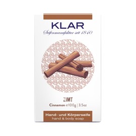 Klar Soaps Cinnamon Soap 100 g, Cosmos Certified, Palm Oil Free, Suitable for Normal Skin, Brightens Mood, Soap 10963