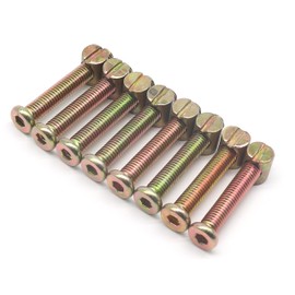 Pack of 8 M8 x 60mm Hex Drive Socket Cap Furniture Bolt,Also for Crib Cot Chairs Beds, Full Thread w/ M8 x 15mm Barrel Nut, Zinc Plated