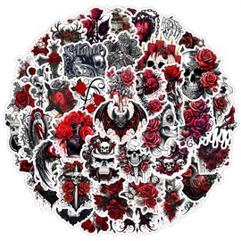 50Pcs Nordic Gothic Style Stickers for Girls Boys Children Teens,Gothic Nordic Style Stickers for Laptop Water Bottles,Bicycle,Skateboard,Computer,Waterproof Vinyl for Wall,Graffiti Stickers