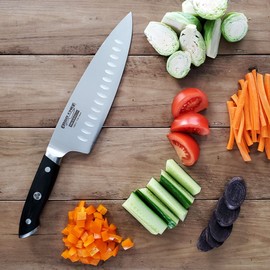 Ergo Chef 8-In Chef’s Knife Pro Series 2.0 Forged High Carbon 7Cr17Mov Stainless Steel – Ergonomic Black Pakkawood Handle
