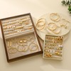 75 Pairs Gold Stud Earrings Set for Women, Trendy Hypoallergenic