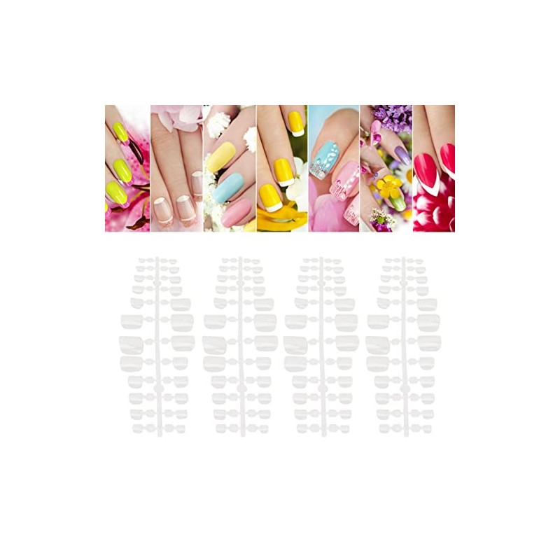 Brrnoo 240 Uñas Postizas de los Pies, Cubierta Completa, Multiusos,