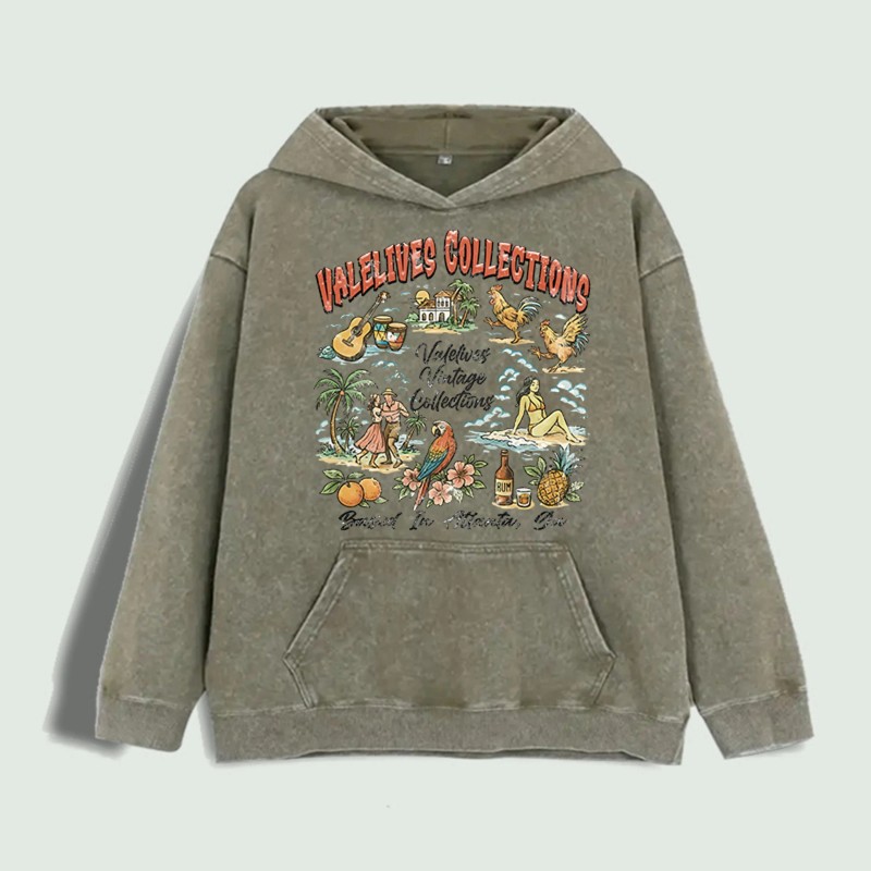 Valelives Collections Tropical Graphic Hoodie 100% Cotton US Warehouse 6