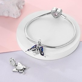 Pandach 925 Sterling Silver Charms for Bracelets Necklace with 19A Cubic Zirconia Dangle Pendant Bead Jewelry Beads Gifts for Women