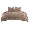 Bedsure Brown Queen Comforter Set - 4 Pieces Pinch Pleat