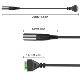 XMSJSIY Mini XLR to Screw Terminal Block Adapter Audio Microphone Cable Mini XLR 3-Pin Male to 3-Pole Solderless Terminal Breakout Board Adapter for Speakers Microphone Mixing Amplifier-30CM/11.8INCH
