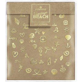 Essence Vintage Beach Nail Stickers, No. 01 Shell We Go To The Beach?, Gold (Pack of 50)