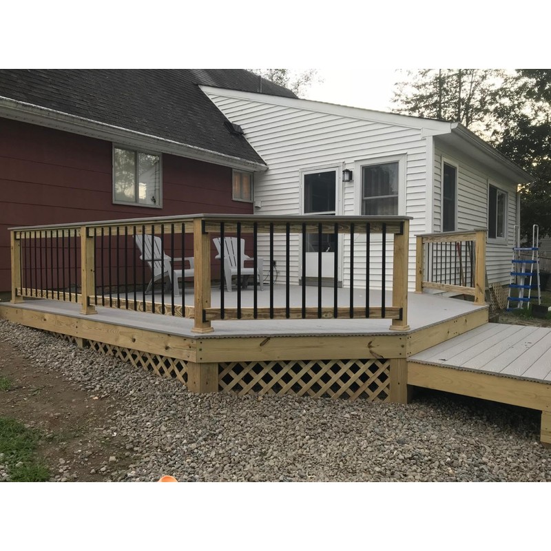 HZIU 51 Pack Deck Balusters 36'' Straight Baluster, Black Metal
