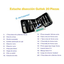 Guttek Estuche De Disección Kit De 20 Piezas Guttek 11-121