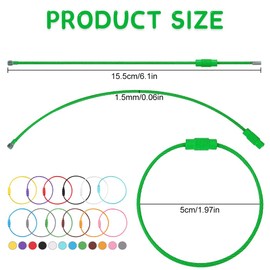 WOLMIK 12 PCS Wire Keychain Cable, 15cm Colorful Stainless Steel Key Ring Holder, Cable Keyring Loop/Hoop Metal Wire Keychains for Luggage Tag, Keys and ID Tag Keepers (12 Colors)