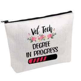 PWHAOO Future Vet Tech Makeup Bag Veterinarian Gift Vet Student Gift Vet Tech Degree In Progress Cosmetic Bag (Vet Tech Degree In Progress B)