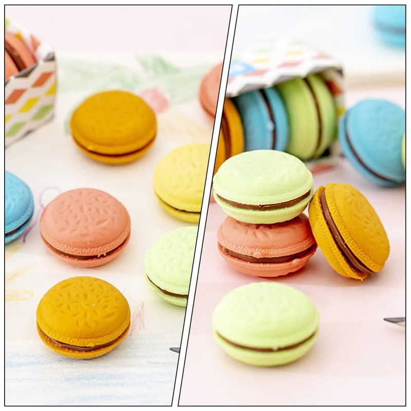 Operitacx 4 Boxes Macaron Erasers Cute Erasers Mini Colourful Erasers