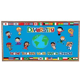 Diversity in Common Multicultural Bulletin Board Set - Teacher and Classroom Educational Decor - 12 Pieces