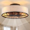 Alaruder Caged Ceiling Fans with Lights Flush Mount,Low Profile Ceiling