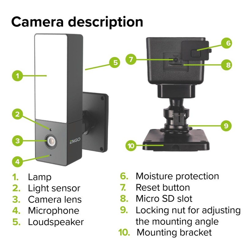ENGO ECAM-L1 WiFi Smart Floodlight Camera – Outdoor CCTV Camera