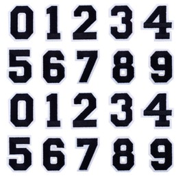 GORGECRAFT 40Pcs 1.87 Inch 1.95 Inch Number Patches, Black 0-9 Iron on Letter Patches Small Applique Embroidery Stickers for Clothing Hats Shoes Shirts Bags Socks Jeans DIY Sewing Crafts