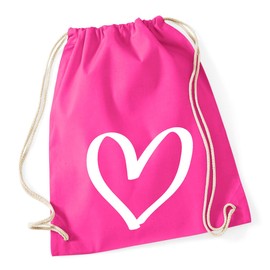 Huuraa Gym Bag Heart Gift Backpack 12 Litres Cotton Heart Gift Idea, fuchsia, Unit size