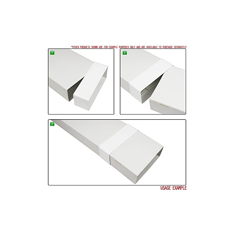 Kair Rectangular Straight Connector 220mm x 90mm Flat Pipe Joint