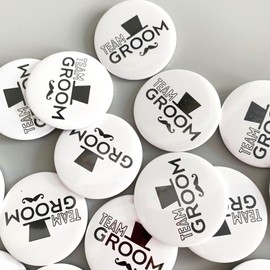 Groom Badge 12 Pcs Gentle Groom Badge Team Groom Badges Hen Party Badges for Wedding Day Hen Party Gift Bag Fillers Hen Do Accessories Bachelorette Party Supplies(White)