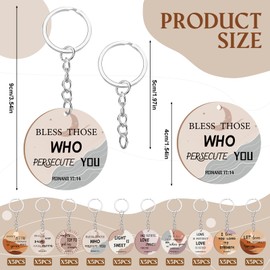 Remuuly 50 Pcs Christian Keychain Gifts Acrylic Bible Verse Scripture Religious Inspirational Key Ring for Women Men