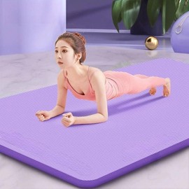 Portable 10mm NBR Cushion Pilates Yoga Mat for Home Training & Stretching - Purple 1.5CM