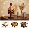 Wooden Trivets for Hot Dishes Tree Trivet Set with Apple