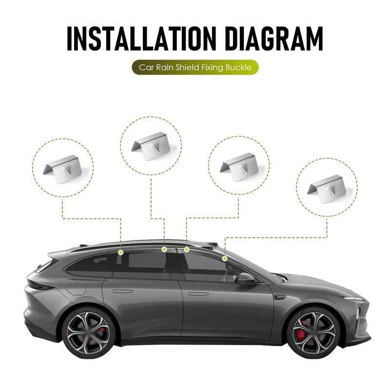 20 Pcs Automotive Wind Deflector Clips Stainless Steel Wind Rain