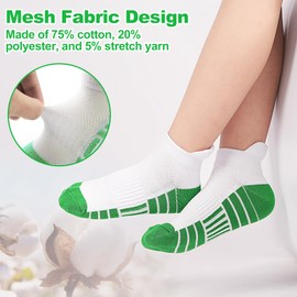 GENTABY Kids Trainer Socks Boys Sports Ankle School Athletic 12 Pairs Black White Design of Splicing Stripes Breathable Cotton for 10-14 Years Children