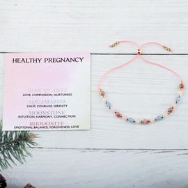 Healthy Pregnancy Crystal Bracelet Mom To Be Pregnancy Support Gift Fertility Crystals Jewelry Spiritual Bracelet (HEALTHY PREGNANCY Red wristband ca)