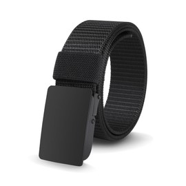 Monopa Nylon Golf Belt for Boys -Kids Tactical Belt with Metal Buckle for Baseball Softball Jeans (Black Buckle, Black, 100cm)