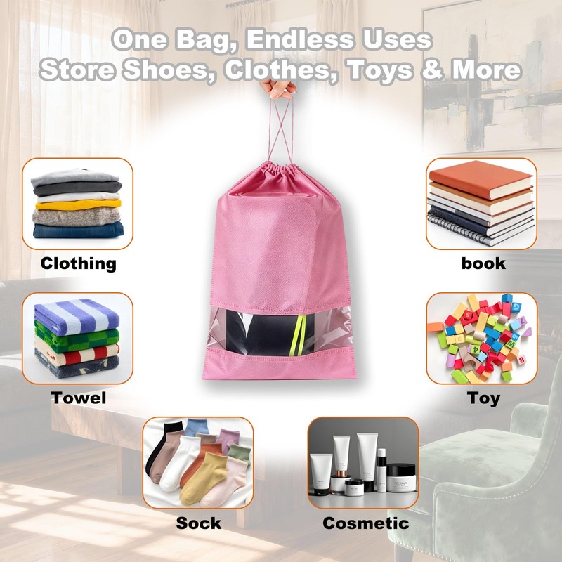 MEOTAKILE 20 Pack Shoe Bags for Travel, 17" x 12.6"