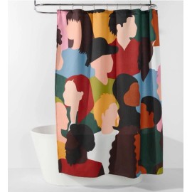 Essentials NEW Room Essentials Diversity Multi Color Shower Curtains 72" x 72" Standard Top