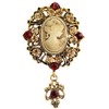 lureme Vintage Elegant Victorian Lady Beauty Cameo with Crystal Brooch
