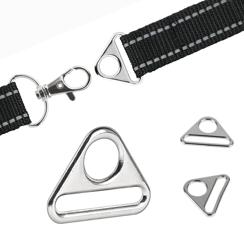 Ieron 30pcs Metal Triangle Buckle Triangle Ring Swivel Clip Luggage