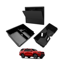 Muslogy Center Console Organizer & Hidden Box & Cup Holder Inserts Compatible with 2025 2026 Toyota 4Runner Accessories Armrest Storage Tray Divider Secret Compartment Non-Slip Cupholder 3PCS