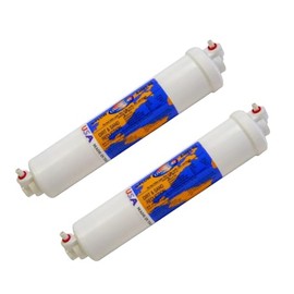 IPW Industries Compatible Water Filter for for Omnipure® - (K2540-SS) - 10" x 2" T40 GAC Coconut Carbon Inline Filter 1/4" OD Quick Connect 90° Elbow 2 Pack