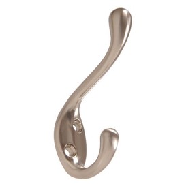 Hardware Essentials 852307 Heavy Duty Coat and Hat Hook Satin Nickel