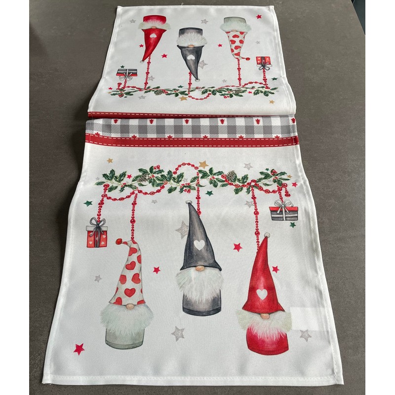 khevga Table Runner Christmas Gnome Christmas 140 x 40 cm