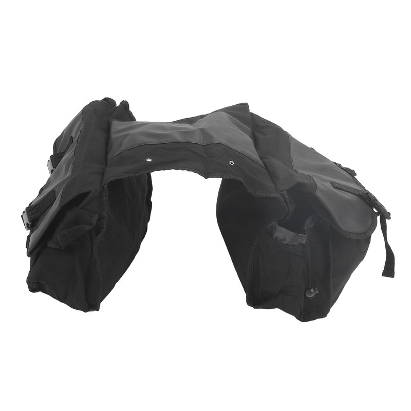 Bicycle Rear Seat Bag Black Large Capacity Canvas Waterproof Elastic