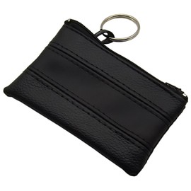 Practical key bag / key case / key case with 1 zip pocket, black/black, Keyring