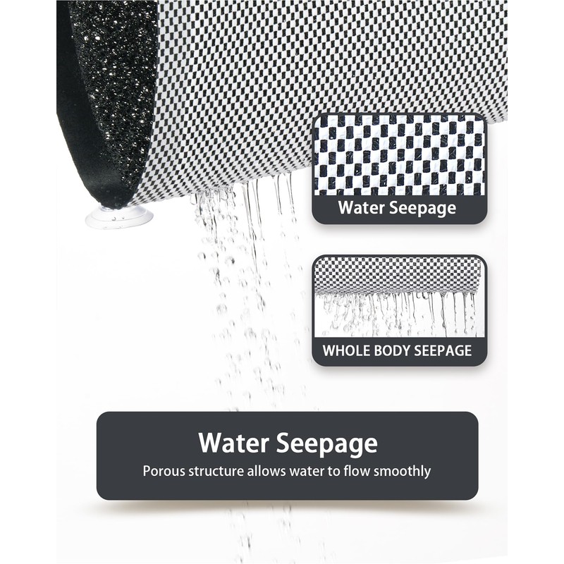 Mecko Mecko Non Slip Shower Mats,17x30 Inch,Anti-Slip Bathtub Mats with