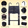 Telescoping Ladder 10.5FT/3.2M Aluminum Black Telescopic Extension Ladder Retraction Portable
