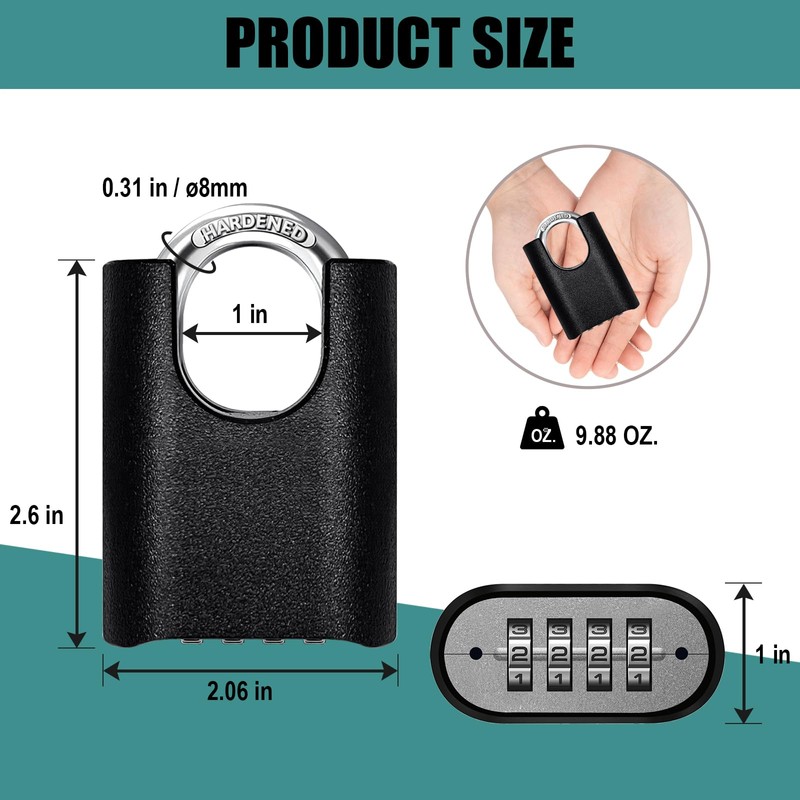 Heavy Duty Combination Lock with Chain,47 inch Long,8mm Thick ，Safety