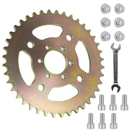 40T Steel Rear Sprocket #40/41/420, 6-Hole, Compatible with Mini Bike Models CT100U, CC100X, MMB80, DB30, MBX10 - Replacement Sprocket with Wrench Included