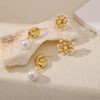Aleasha Cluster Pearl Earrings Gold Small Pearl Stud Earrings for