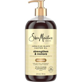 SHEA MOISTURE SheaMoisture Champú fortalecedor y restaurador para cabello dañado, fortalece y crece para limpiar y nutrir 24 oz