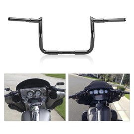 LKV 12'' Rise Handlebar 1-1/4" Ape Bagger Hangers Handlebar Compatible with Harley Touring 1986-2023 Street Glide Electra Glide with Batwing Fairing