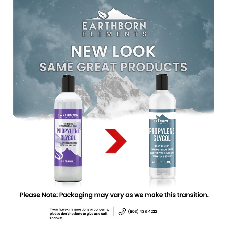 Earthborn Elements Propylene Glycol 4 fl oz, Pure & Undiluted,